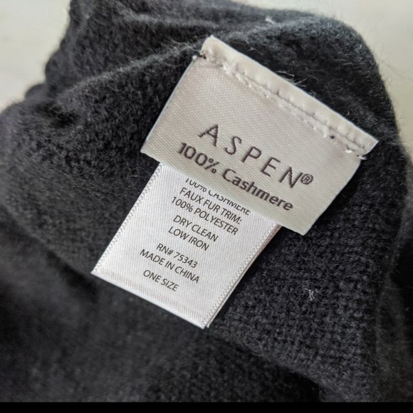 Black Cashmere Slouchy Beanie Hat main image 4